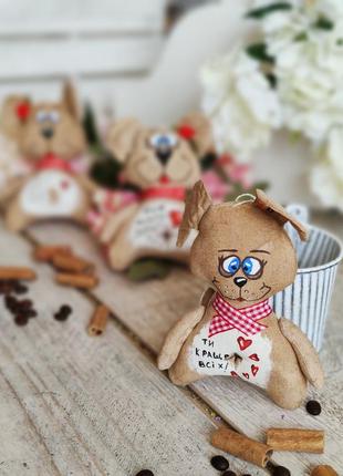 Собачка "лапочка моя" ( собака ручная работа), кофе, какао, корица, 15х12 см