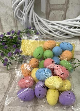 Набор яиц пенопластовых для декора, h 3 см, 24 шт\уп4 фото