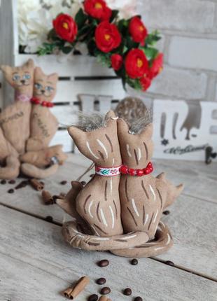 Коти "щаслива родина", коти кава, какао, кориця, 17*18 см4 фото