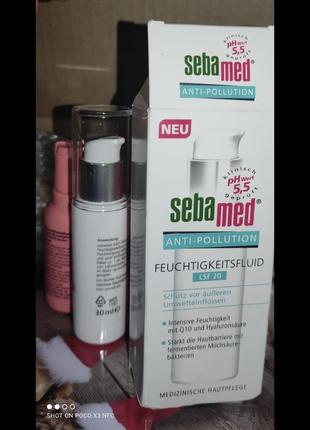 Зволожувальний захисний флюїд spf20 seba med anti pollution2 фото
