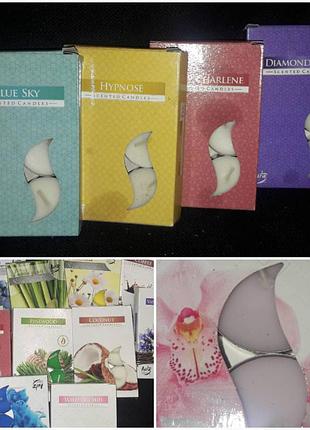 Свічка-таблетка з ароматами парфумів (польща) горить 4 години, 6 шт\уп