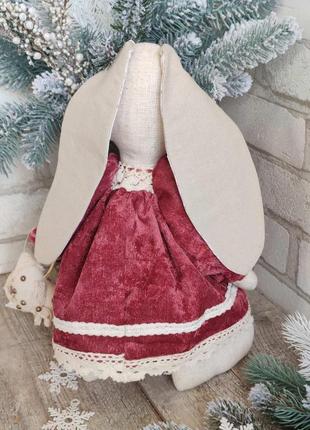 Шитый кролик из ткани, символ года 2023 кролик, авторская ручная работа кролик,...