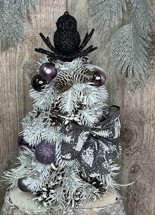 Елочка с шарами и шишками , елочка на стол , новогодняя елка, 32 см.