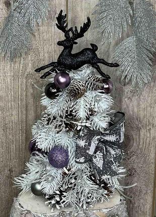 Елочка с шарами и шишками , елочка на стол , новогодняя елка, 32 см.