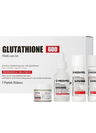 Набір засобів відбілювання для обличчя medi-peel glutathione 600 multi care kit – 4 предмети