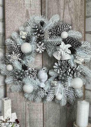 Новорічний віночок, віночок на двері, різдвяний вінок оберіг на двері, 35 см,...