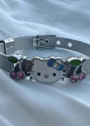 Милий браслет hello kitty на руку універсальний розмір