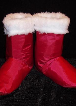 Сапоги карнавальные св. николая/деда мороза/сказочные герои бордовые низкие (размер...