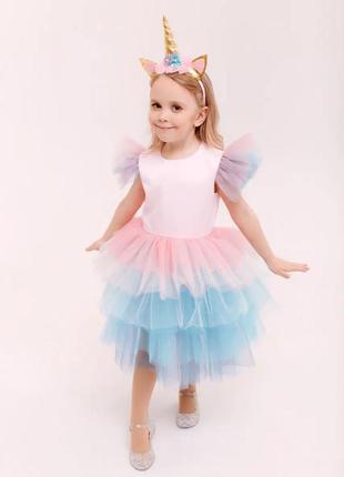 Платье в стиле единорога 3-8 лет