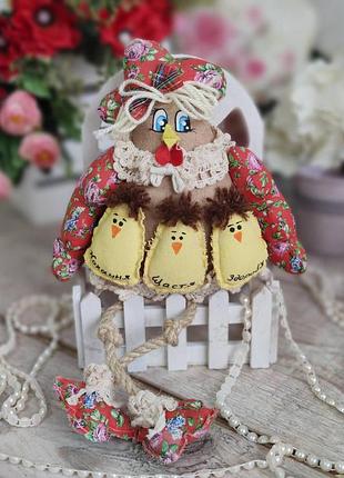 Пасхальная курочка щаслива родина, н-36 см, 250/220 грн, декор, корзинка в подарок