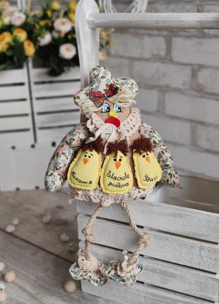 Пасхальная курочка щаслива родина, н-36 см, 250/220 грн, декор, корзинка в подарок