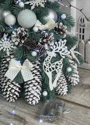 Елочка с шарами и шишками , елочка на стол с лед подсветкой , новогодняя елка с ...