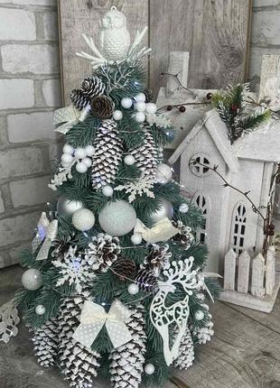 Елочка с шарами и шишками , елочка на стол с лед подсветкой , новогодняя елка с ...