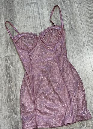 Сукня з шимером demi blush