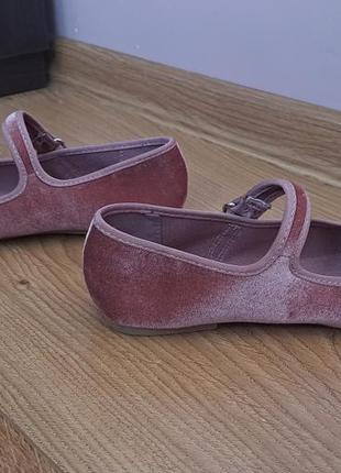 Нарядные бархатные туфли для девочки/балетки/мокасины/сменная обувь