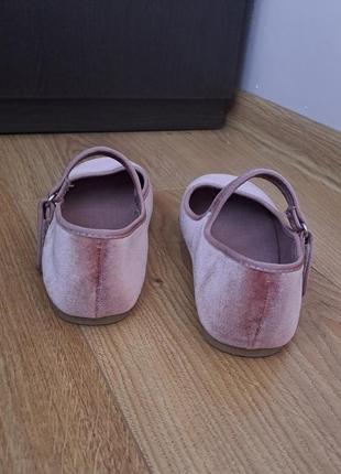 Нарядные бархатные туфли для девочки/балетки/мокасины/сменная обувь