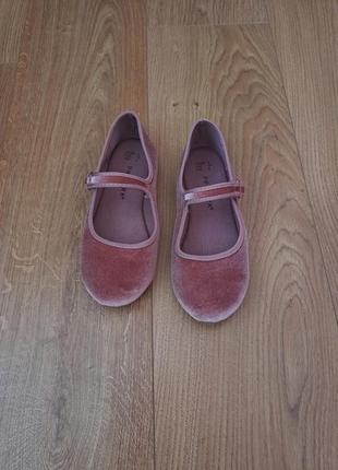 Нарядные бархатные туфли для девочки/балетки/мокасины/сменная обувь