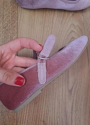 Нарядные бархатные туфли для девочки/балетки/мокасины/сменная обувь