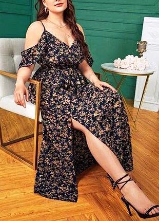 ❤ легкое стильное, яркое макси платье сарафан секси батал