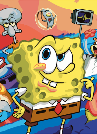 Картина за номерами губка боб w1011