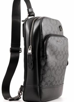 Сумка чоловіча шкіряна coach ethan pack in signature🇺🇸2 фото