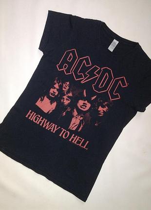 Чорна футболка мерч ac/dc highway to hell