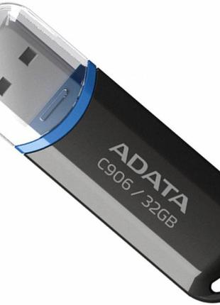 Usb накопичувач adata c906 32gb usb 2.0 black (ac906-32g-rbk)