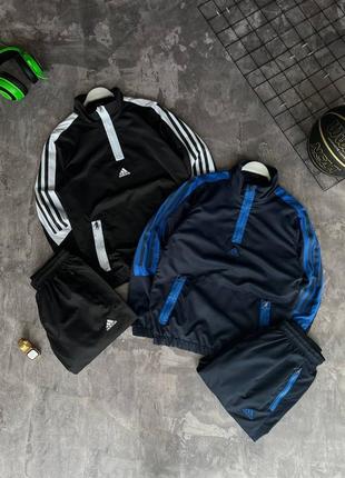 Чоловічий спортивний костюм adidas на весну у чорно-білому кольорі premium якості, стильний та зручний костюм на кожен день9 фото