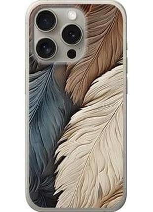 Чехол на iphone 15 pro листья в стиле бохо из силикона fch_0004049