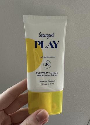 Supergoop! play everyday sunscreen lotion spf 50 pa++++ щоденний сонцезахисний засіб для обличчя та тіла