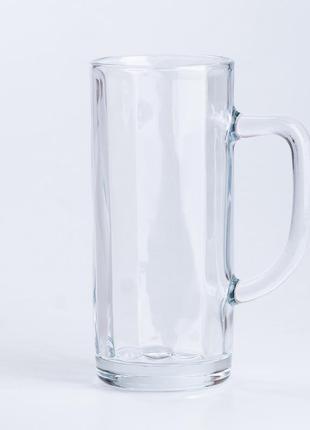 Кружка стеклянная с ручкой для напитков прозрачная shop