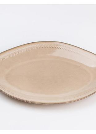 Тарелка плоская овальная керамическая обеденная 33.5х23 см shop