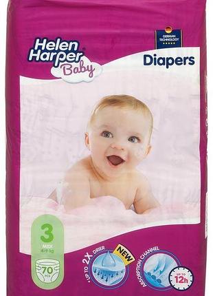 Подгузники helen harper 3 (4-9 кг) 70 шт (5411416030720)