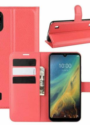 Чохол книжка з кишенями для карт на zte blade a5 2020 колір червоний