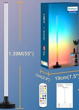 Hslifoyu smart led підлоговий світильник, 64+ режими керування через програму wi-fi,