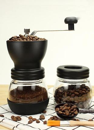 Кофемолка жернова ручная механическая с регулировкой фракции помола bean grinder черная (с435058)