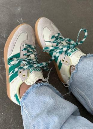 Кеди в стилі adidas samba x wales bonner green premium