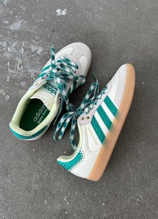 Кеди в стилі adidas samba x wales bonner green premium6 фото