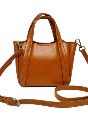 Маленькая женская сумка через плечо натуральная кожа рыжий арт.77183 brown vivaverba...