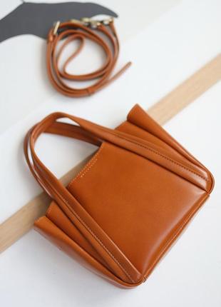 Маленькая женская сумка через плечо натуральная кожа рыжий арт.77183 brown vivaverba...