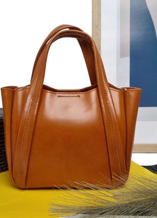 Маленькая женская сумка через плечо натуральная кожа рыжий арт.77183 brown vivaverba...
