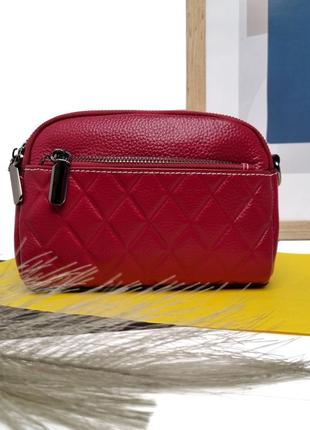 Жіноча сумка крос-боді натуральна шкіра бордовий арт.88329 winered vivaverba україна — (54)
