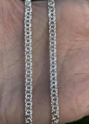 Цепочка серебряная плоский бисмарк 802лб, 50 размер