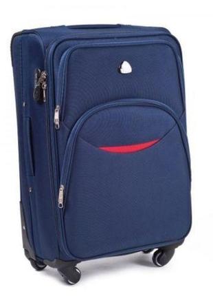 Чемодан на колесах средний синий арт.1708/4 blue (m) wings польща