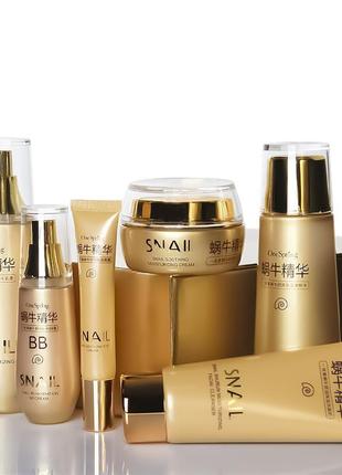 Набір для догляду за обличчям one spring snail repairbrightening з муцином равлики 6 в 1 dm-11