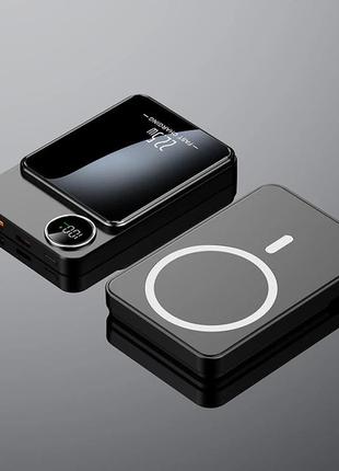Power bank беспроводной xiyt y211 / быстрая зарядка / magsafe / magnetic / 22.5w + 15w / 10000 mah black