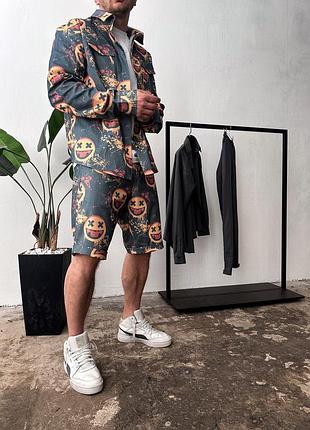 Костюм сорочка шорти чоловічий котон літо