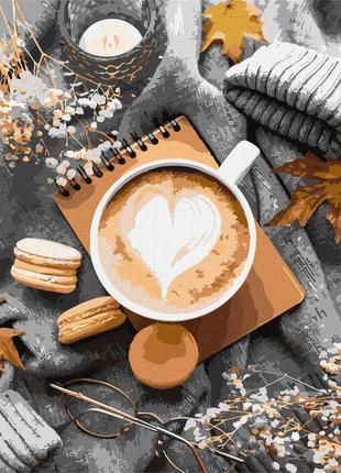 Малювання за номерами кавова естетика ідейка 5643 40х50, картина за номерами