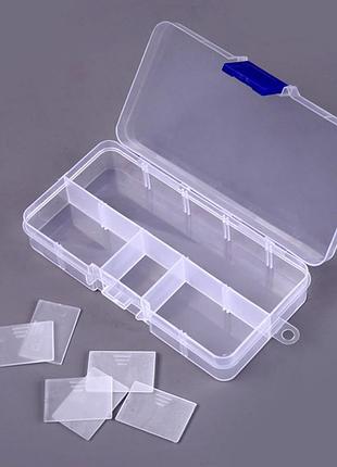 Бокс пластиковий d302 для зберігання дрібних деталей смартфонів, техніки, дрібниць, 10 від...