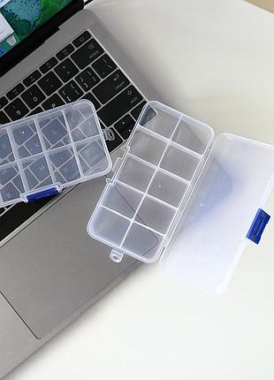 Бокс пластиковий d302 для зберігання дрібних деталей смартфонів, техніки, дрібниць, 10 від...